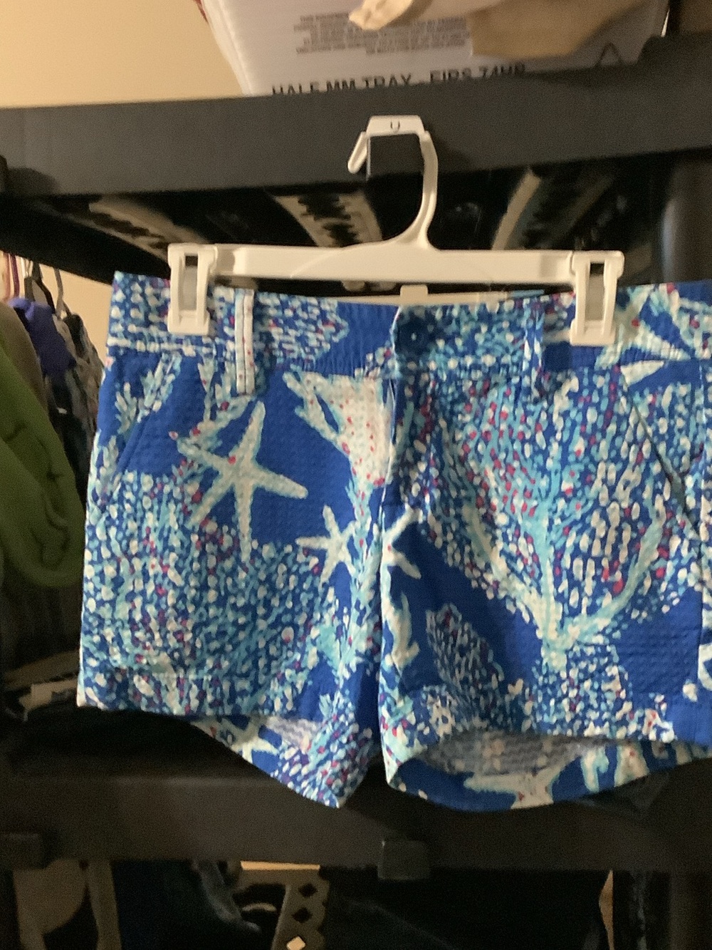 Lilly Pulitzer Blue Starfish-Print High Waist Callahan Shorts